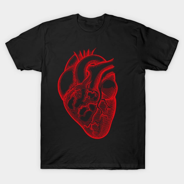 Anatomical Heart Spread The Love Artsy Valentine Gift T-Shirt by CoolDesignsDz